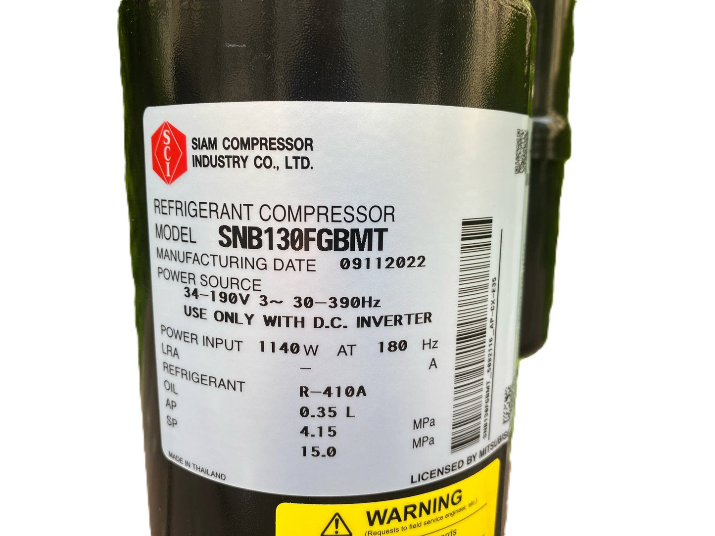 SNB130FGBMT Scroll Compressor – Energy-Efficient Solution for Heat Exchangers