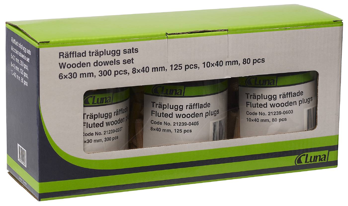 Grooved dowels in set of 505 pcs Luna