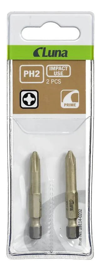 Torsion bits 50 mm for Pozidriv cross heads Prime Luna