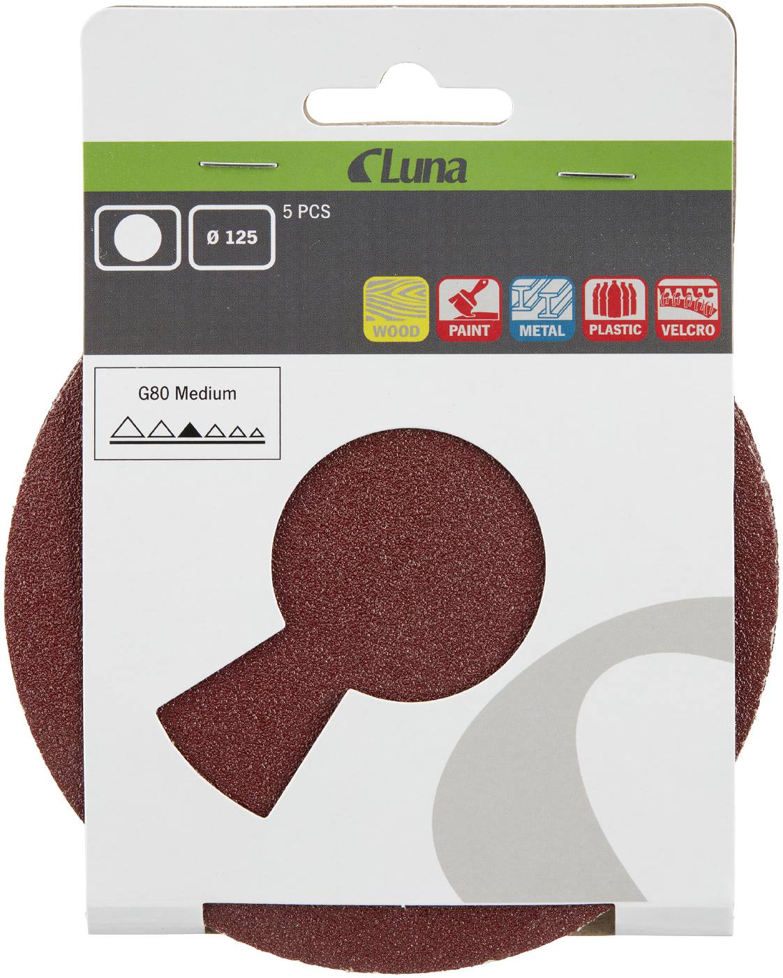 Abrasive paper disc 125 mm Luna
